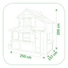 Kerti játszóházak csúszdával - Szett házikó Maison Duplex Smoby emeletes és csúszda Super Megagliss 2in1 hossza 3,75/1,5 m_15