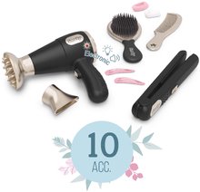 Măsuță cosmetică pentru copii - Coafor cu uscător de păr electronic My Beauty Hair Set Smoby cu perie, piaptăn și accesorii pentru păr_1