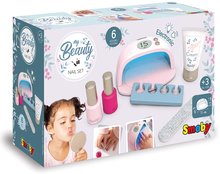 Kozmetički stolić za djecu - Set za manikuru s elektroničkom UV lampom My Beauty Nail Set Smoby s rašpicom, kremom i dva gel laka za nokte_3