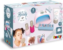 Pipereasztal szettek - Szett háromszárnyú borbélyszalon Barber Cut&Barber Shop Smoby és elektronikus hajszárító manikűrrel kozmetikával és púderrel_66