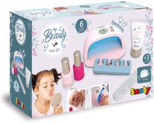 Kozmetický stolík pre deti - Manikúra s elektronickou UV lampou My Beauty Nail Set Smoby s pilníkom krémom a dva gél laky na nechty_4