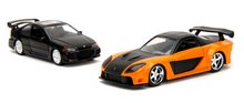 Modeli automobila - Autíčka Honda Civic Coupe a Han´s Mazda RX-7 Fast & Furious Twin Pack Jada kovové s otvárateľnými dverami dĺžka 19 cm 1:32 J3202011_1