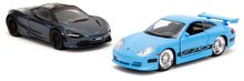 Modeli automobila - Autíčka Brianovo Porsche 996 GT3 RS a Shaw´s McLaren 720S Fast & Furious Twin Pack Jada kovové s otvárateľnými dverami dĺžka 19 cm 1:32 J3202012_0