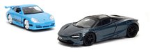 Modely - Autíčka Brian Porsche 911 GT3 RS a Shaw´s McLaren 720S Fast & Furious Twin Pack Jada kovové s otvárateľnými dverami dĺžka 13 cm 1:32_1