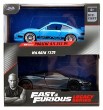 Játékautók és járművek - Kisautók Brian Porsche 911 GT3 RS és Shaw´s McLaren 720S Fast & Furious Twin Pack Jada fém nyitható részekkel hossza 13 cm 1:32_1