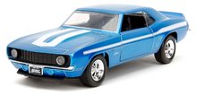 Modely - Autíčka Chevrolet Camaro 1969 a Dodge Charger Wide Body 1968 Fast & Furious Twin Pack Jada kovová s otevíratelnými dveřmi délka 13 cm 1:32_2