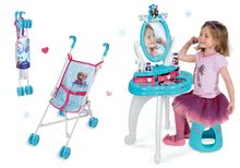 Kosmetiktische Sets - Set Kosmetiktisch Frozen Smoby mit Stuhl und zusammenklappbarem Kinderwagen für Frozen Puppe (58 cm Griff)_7