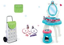 Seturi măsuțe cosmetice  - Set masă cosmetică cu scaun 2 în 1 Smoby Frozen cu geantă pentru cumpărături cu roți Frozen_16