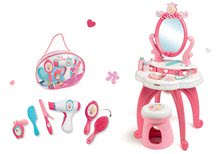 Kozmetične mizice kompleti - Komplet kozmetična mizica 2v1 Princeske Smoby in stolček ter kozmetična torbica z bleščicami_5
