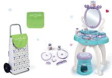Kosmetické stolky sety - Set kosmetický stolek Frozen Smoby se židlí a nákupní taška Frozen na kolečkách_15