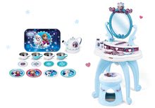 Kozmetické stolíky sety - Set kozmetický stolík Frozen Smoby so stoličkou a plechová čajová súprava Frozen s čajníkom_3