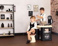 Kozmetický stolík pre deti - Holičstvo trojkrídlové Barber Cut&Barber Shop Smoby starostlivosť o vlasy a fúzy, umyváreň so šampónom a predajný pult s 19 doplnkami_9