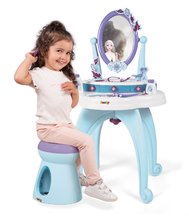 Măsuță cosmetică pentru copii - Măsuță cometică și taburet Frozen Hairdresser 2in1 Smoby cu oglindă și 10 accesorii SM320244_0