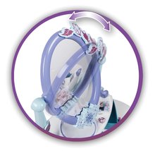 Măsuță cosmetică pentru copii - Măsuță cometică și taburet Frozen Hairdresser 2in1 Smoby cu oglindă și 10 accesorii_3