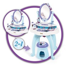 Măsuță cosmetică pentru copii - Măsuță cometică și taburet Frozen Hairdresser 2in1 Smoby cu oglindă și 10 accesorii_0