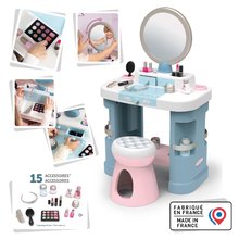 Pipereasztalok gyerekeknek - Pipere asztal kisszékkel My Beauty Dressing Table Smoby tükörrel és 15 kiegészítővel szépítkezéshez_1