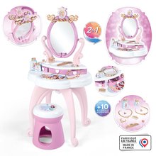 Măsuță cosmetică pentru copii - Măsuță cosmetică Disney Princess 2in1 Hairdresser Smoby cu scăunel și 10 accesorii de înfrumusețare înălțime de 94 cm_1
