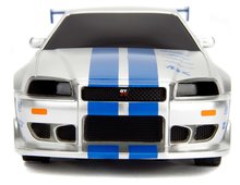Mașini cu telecomandă - Mașină de jucărie cu telecomandă RC Nissan Skyline Fast & Furious Jada albastră argintie lungime 19 cm 1:24_0