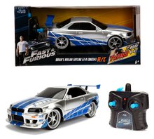 Mașini cu telecomandă - Mașină de jucărie cu telecomandă RC Nissan Skyline Fast & Furious Jada albastră argintie lungime 19 cm 1:24_1