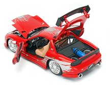 Modeli automobila - Autić Mazda RX-7 1993 Fast & Furious Jada metalni s elementima koji se otvaraju, dužine 21 cm 1:24_2