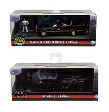 Modely - Autíčko Batman Batmobile Jada kovové s otvárateľnými dverami a figúrkou Batmana 4 druhy dĺžka 13,6 cm 1:32_0