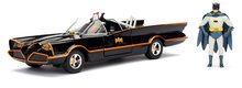 Modele machete - Mașinuța Batman 1966 Classic Batmobile Jada din metal cu uși care se deschid și figurina lui Batman 22 cm lungime 1:24_1