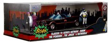 Modeli avtomobilov - Avtomobilček Batman Classic Batmobile 1966 Deluxe Jada kovinski z odpirajočimi vrati in 4 figuricami dolžina 19 cm 1:24_13