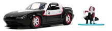 Modely - Autíčko Marvel Ghost Spider Mazda Miata 1990 Jada kovové s otvárateľnými dverami a figúrkou Gwen dĺžka 12,5 cm 1:32_0