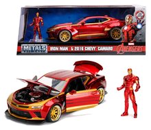 Modeli avtomobilov - Avtomobilček Marvel Iron Man 2016 Chevy Camaro Jada kovinski z odpirajočimi elementi in figurica Iron Man 22 cm 1:24_8