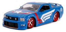 Modeli avtomobilov - Avtomobilček Marvel Avengers 2006 Ford Mustang GT Jada kovinski z odpirajočimi elementi in figurico Captain America dolžina 22 cm 1:24_1