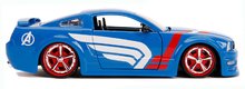 Modeli avtomobilov - Avtomobilček Marvel Avengers 2006 Ford Mustang GT Jada kovinski z odpirajočimi elementi in figurico Captain America dolžina 22 cm 1:24_6