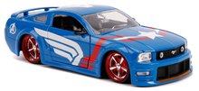 Modelle - Spielzeugauto Marvel 2006 Ford Mustang GT Jada Metall mit aufklappbaren Teilen und einer Captain America-Figur, Länge 22 cm, Maßstab 1:24_7