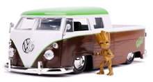 Játékautók és járművek - Kisautó Marvel Groot 1963 VW Bus Pickup Jada fém nyitható részekkel és Groot figurával hossza 20,5 cm 1:24_1