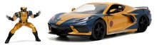 Modely - Autíčko Marvel Chevy Corvette Jada kovové s otevíracími částmi a figurkou Wolverine délka 22 cm 1:24_1