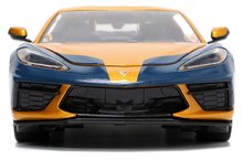 Modely - Autíčko Marvel Chevy Corvette Jada kovové s otevíracími částmi a figurkou Wolverine délka 22 cm 1:24_0