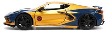 Modely - Autíčko Marvel Chevy Corvette Jada kovové s otvárateľnými časťami a figúrkou Wolverine dĺžka 22 cm 1:24_2