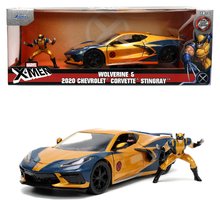 Játékautók és járművek - Kisautó Marvel Chevy Corvette Jada fém nyitható részekkel és Wolverine figurával hossza 22 cm 1:24_11