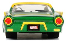 Játékautók és járművek - Kisautó Marvel Ford Thunderbird Jada fém nyitható részekkel és Loki figurával hossza 22 cm 1:24_3