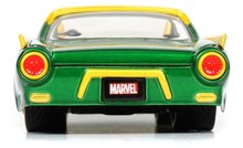 Játékautók és járművek - Kisautó Marvel Ford Thunderbird Jada fém nyitható részekkel és Loki figurával hossza 22 cm 1:24_4