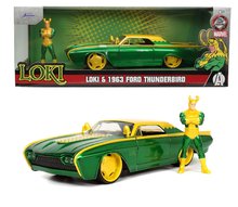 Modely - Autíčko Marvel Ford Thunderbird Jada kovové s otvárateľnými časťami a figúrkou Loki dĺžka 22 cm 1:24_13