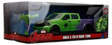 Játékautók és járművek - Kisautó Marvel 2014 Ram 1500 Jada fém nyitható részekkel és Hulk figurával hossza 20 cm 1:24_15