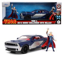 Modele machete - Mașinuța Marvel Dodge Challenger 2015 Jada din metal cu părți care se deschid și figurina Thor 20 cm lungime 1:24_14