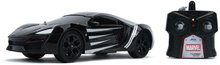 Samochodziki na pilota - Autko zdalnie sterowane Marvel RC Black Panther Lykan 1:16 Jada czarne długość 29 cm od 6 roku życia_3