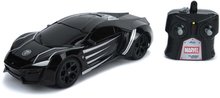 RC modely - Autíčko na diaľkové ovládanie Marvel RC Black Panther Lykan 1:16 Jada čierne dĺžka 29 cm od 6 rokov_4