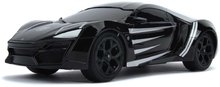 Mașini cu telecomandă - Mașină de jucărie cu telecomandă Marvel RC Black Panther Lykan 1:16 Jada neagră lungime 29 cm de la 6 ani_2