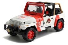 Modelle - Spielzeugauto Jurassic World Jeep Wrangler 1992 Jada Metall mit aufklappbarer Tür und Gummirädern Länge 19 cm 1:24_3