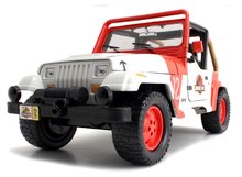 Modely - Autko Jurassic World Jeep Wrangler 1992 Jada metalowe z otwieranymi drzwiczkami i gumowymi kółkami długość 19 cm 1:24_4