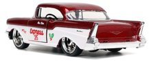 Modeli avtomobilov - Avtomobilček božični Chevrolet 1957 Jada kovinski z odpirajočimi vrati in figurica Santa Claus dolžina 13 cm 1:32_3