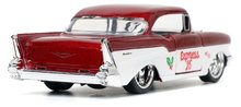 Modely - Autíčko vánoční Chevrolet 1957 Jada kovové s otevíratelnými dveřmi a figurkou Santa Claus délka 13 cm 1:32_5