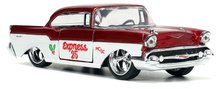 Modeli avtomobilov - Avtomobilček božični Chevrolet 1957 Jada kovinski z odpirajočimi vrati in figurica Santa Claus dolžina 13 cm 1:32_7